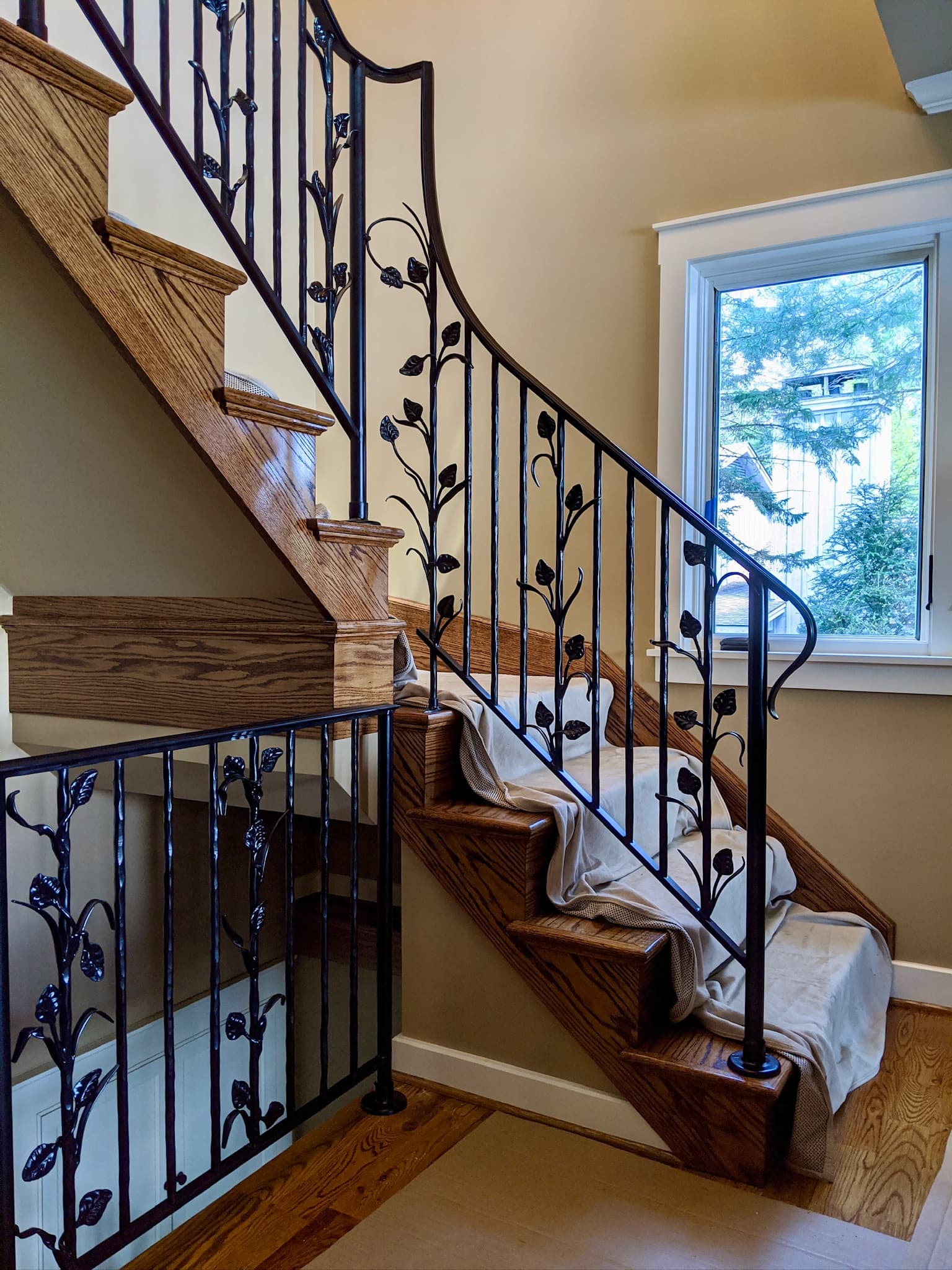 Custom iron stair railing